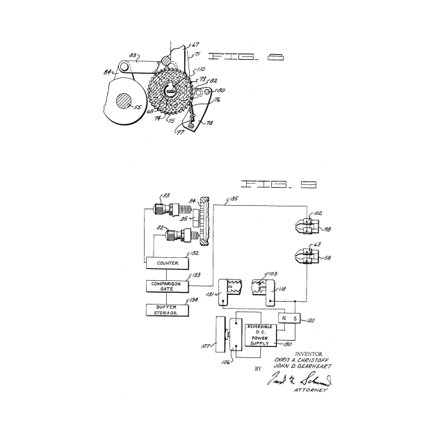 Driving and supporting means for high speed printing drum Vintage Patent Hand Drawing by TheYoungDesigns