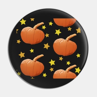 Pumpkins and Stars Tile (Black) Pin