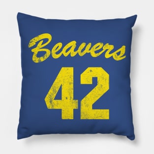 Beavers 42 Vintage Pillow