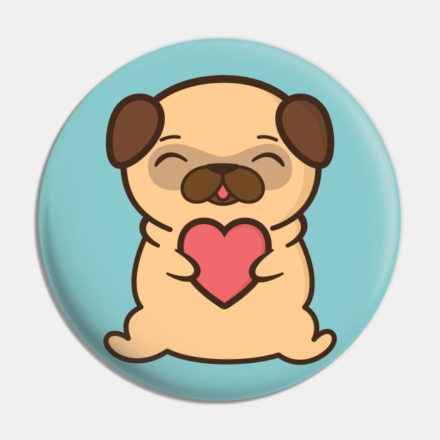 Cute and Kawaii Adorable Pug Pin by happinessinatee