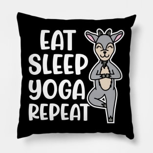 Eat Sleep Yoga Repeat Goat Yoga Fitness Funny Pillow