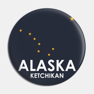 Ketchikan Alaska for Alaskan Cruise with Flag Stars Pin