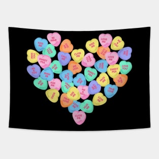 Cute Valentine's Day Hearts Candy Valentines Love Tapestry