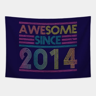 Awesome Since 2014 // Funny & Colorful 2014 Birthday Tapestry