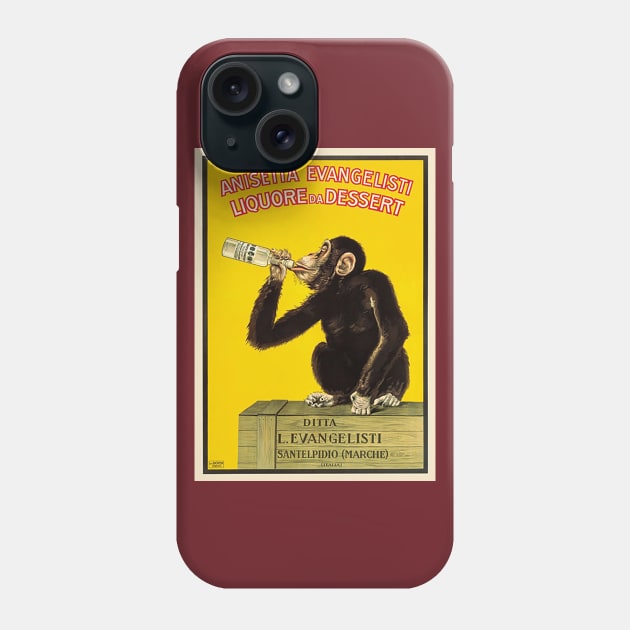 Vintage Drinking Monkey Phone Case by pocketlama