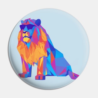 Cool Low Poly Lion wearing Sunglasses Pin