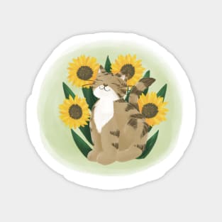 Cute cat with flowers Magnet