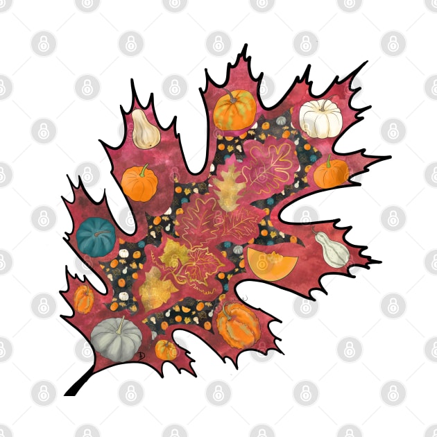 Abstract Halloween Leaf - simple design by andreeadumez