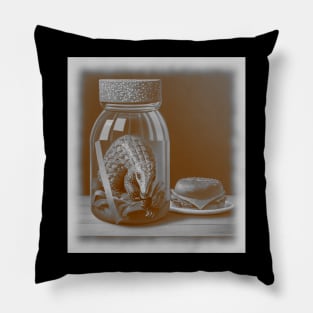 AI generated Pangolin in a broken jar Pillow