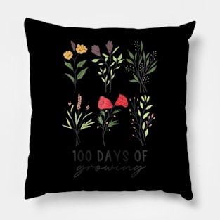 100 Days Of Growing Teacher 100Th Day Of School Flowers Pillow