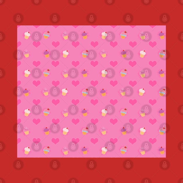 Pink Cupcake Pattern by SakuraDragon