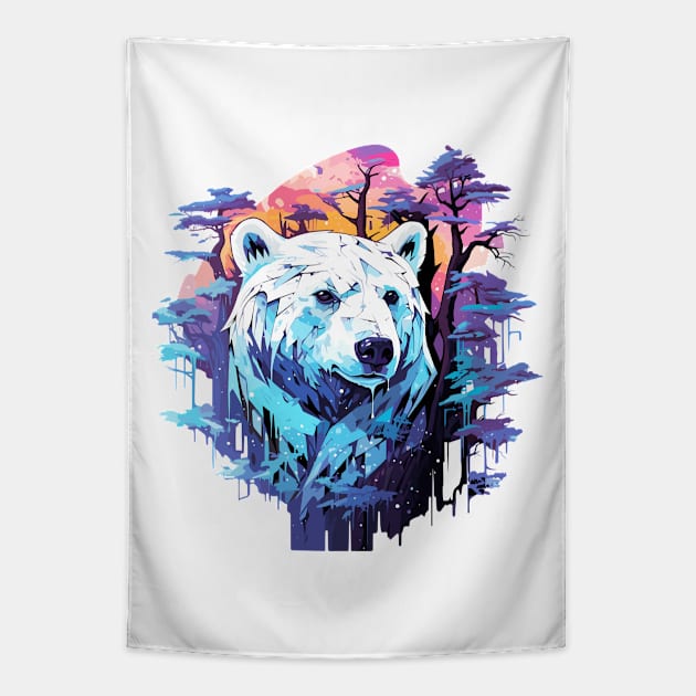 Polar Bear Animal World Predator Wild Nature Wilderness Tapestry by Cubebox