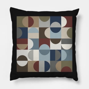 Squares Woodland Retro Vintage Abstract Pattern Pillow