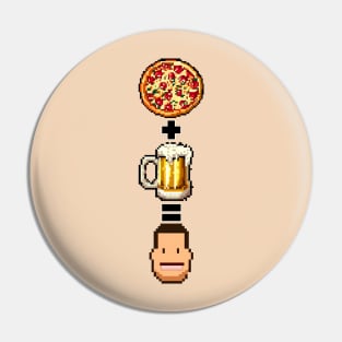 Pizza + Beer = Happy Dad Pin