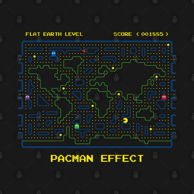 Flat Earth Pacman Effect by LanfaTees