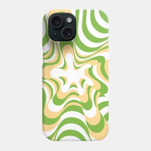 Abstract Groovy Retro Liquid Swirl Green Yellow Pattern Phone Case