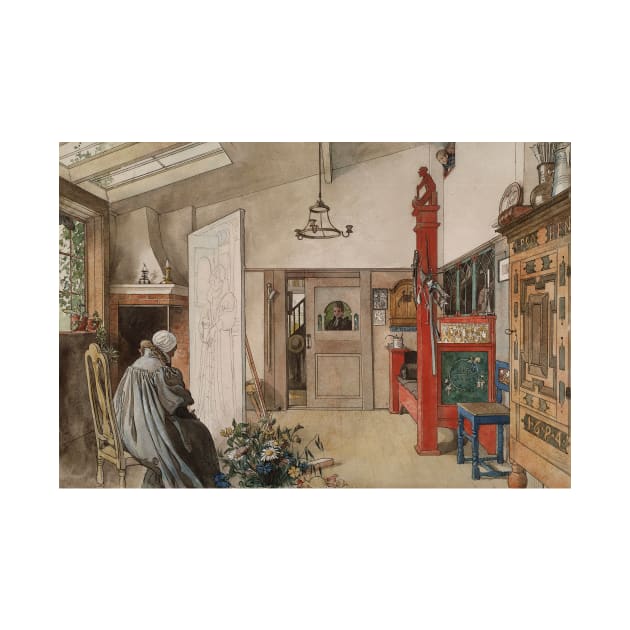 The Studio. From A Home by Carl Larsson by Classic Art Stall