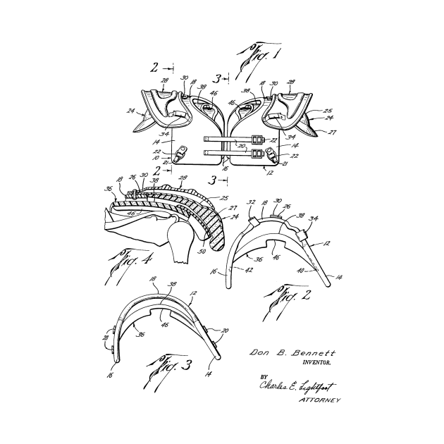 Football Shoulder Pad Cushion Vintage Patent Hand Drawing by TheYoungDesigns