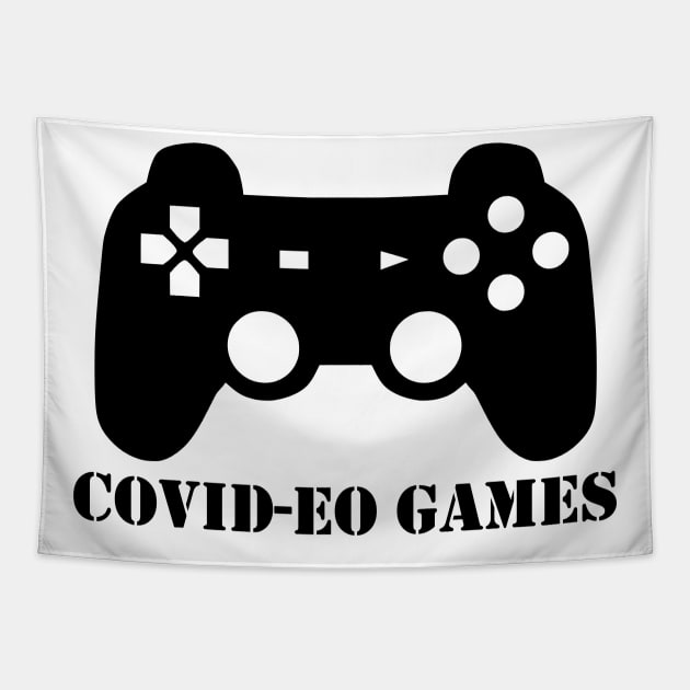 Covideo Game | Social Distancing Gamer | Quarantine and Video Games Tapestry by Laughweekend