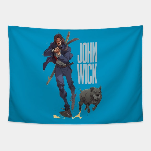 john wick and the team Tapestry by masbroprint