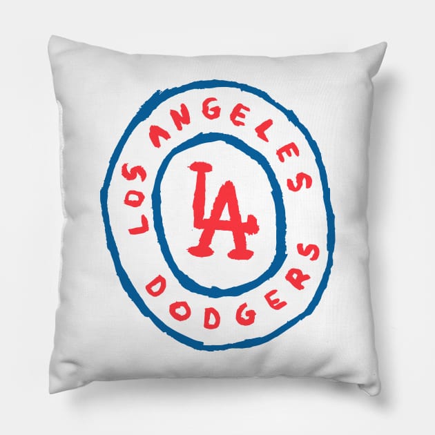 Los Angeles Dodgeeeers 02 Pillow by Very Simple Graph