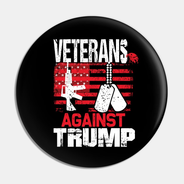 Veterans against trump 2020 election military gift Pin by DODG99