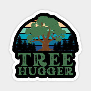 Tree Hugger Retro - Earth Day Magnet