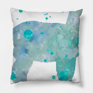 Alpaca Watercolor Painting - Blue Pillow
