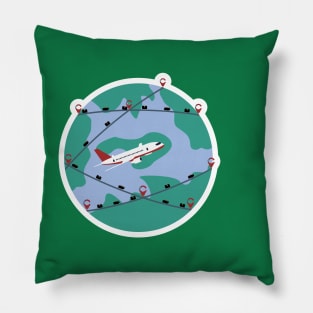 Airplane illustration and travel logo design. Passenger plane icon. Pillow