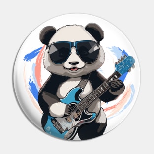 Panda Playing Guitar Pin