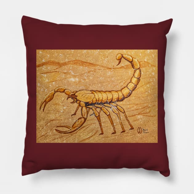 Scorpion poised to strike Pillow by Matt Starr Fine Art