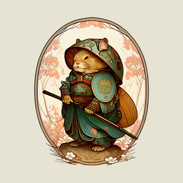 Whiskered Warrior Samurai Vole by entwithanaxe