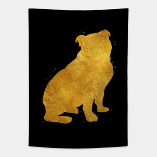 English Bulldog Puppy golden art Tapestry