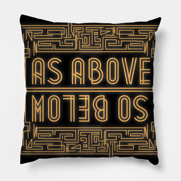 As Above So Below Pillow by Doodleholic