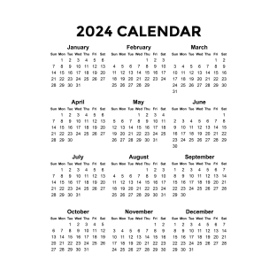 Simple Minimalist Vertical 2024 Calendar T-Shirt