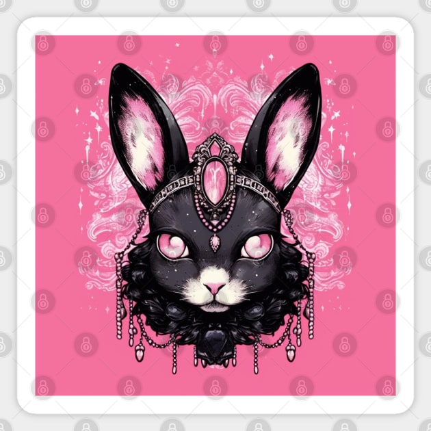 Elegant Black Rabbit - Rabbit - Sticker | TeePublic
