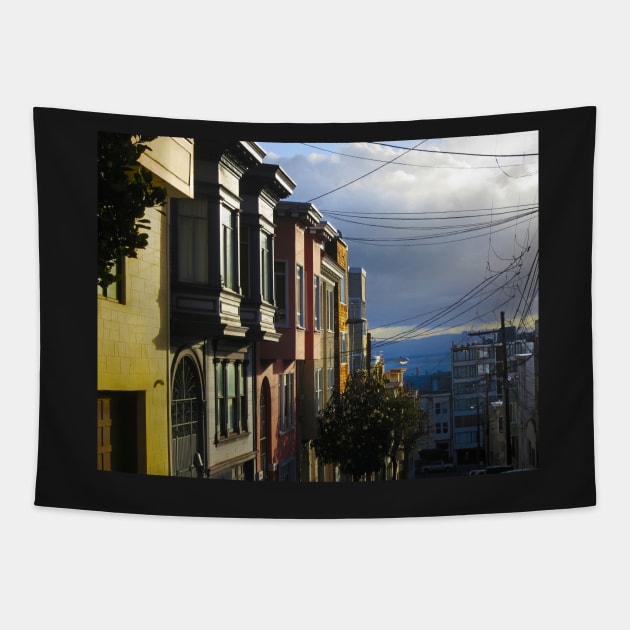 Telegraph Hill Alley Tapestry by daviddenny