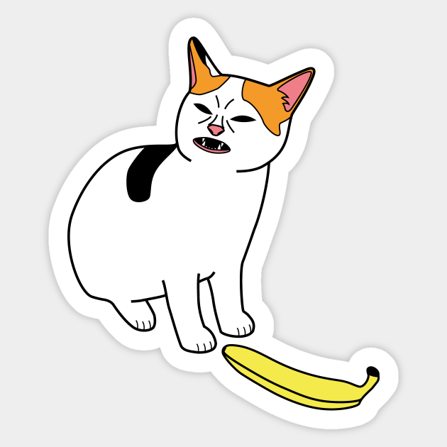 Cat No Banana Meme Cat Sticker Teepublic
