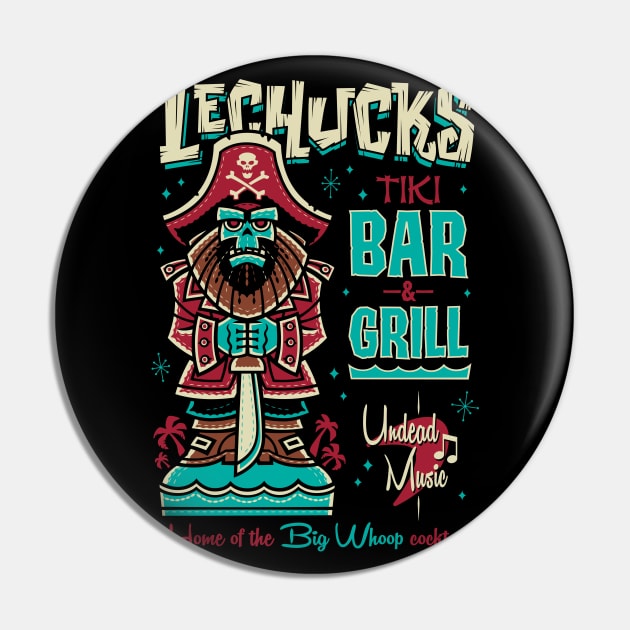 Lechucks Tiki Bar - Monkey Island - Retro Video Game Ghost Pirate Pin by Nemons