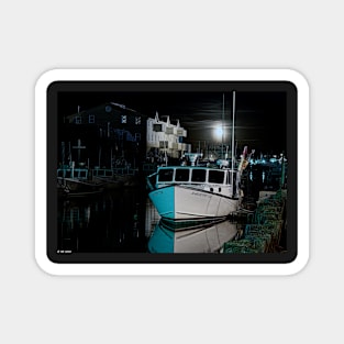 Moon Lit Harbor Magnet