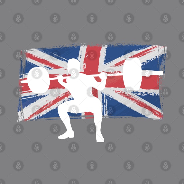 British Squat - Powerlifting United Kingdom Flag by High Altitude