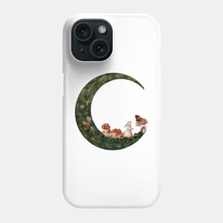 Spring Moon Cottagecore water color Mushrooms Forest White Rabbit and Baby Mouse Phone Case