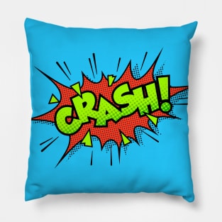 Crash Comic Book Text Pillow