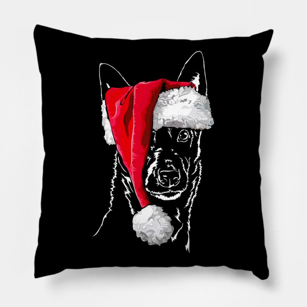 Australian Kelpie Santa Christmas dog mom gift present Pillow by wilsigns