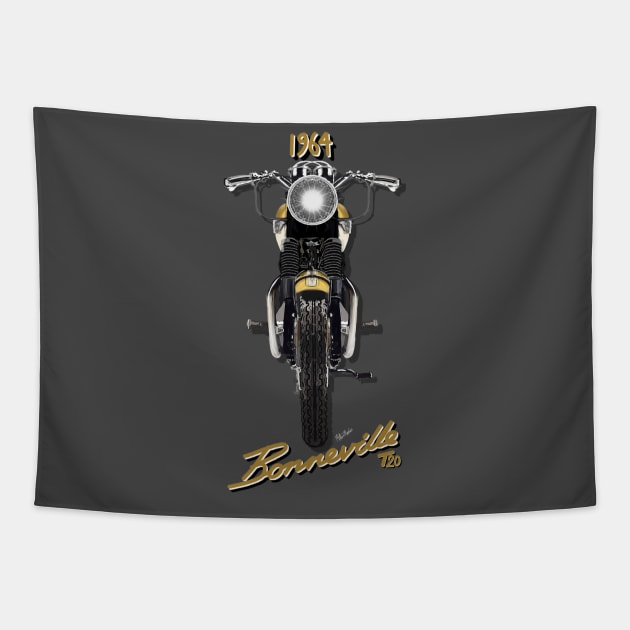 1964 Triumph Bonneville T20 by MotorManiac Tapestry by MotorManiac