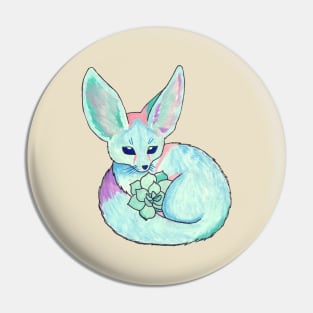 Fennec Fox with Succulent Pin