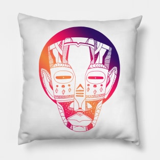 Sunset Sky African Mask No 3 Pillow