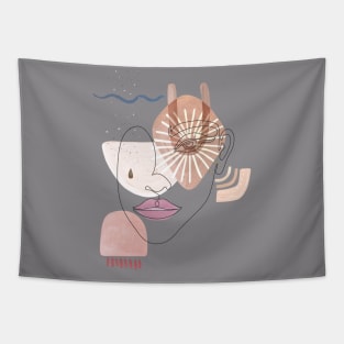 Abstract modern woman face Tapestry