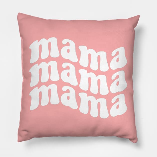 Groovy Mama (white) Pillow by AlienClownThings