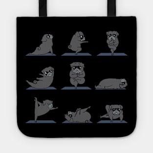 Black Pug Yoga Tote